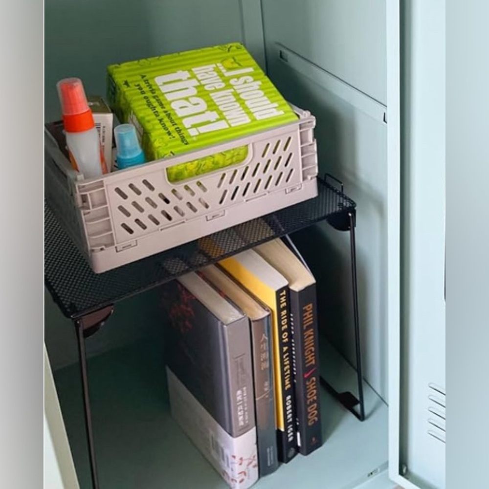 KIDS Mesh Dark Gray Powder-Coated Metal Folding Locker Shelf Stand